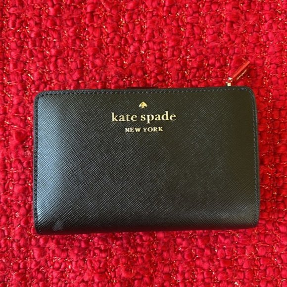 Kate Spade Staci Medium Compact Bifold Wallet Black - Picture 2 of 16